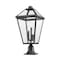 Z-Lite Talbot 3 Light Outdoor Pier Mounted Fixture, Black & Clear Beveled 579PHXLR-533PM-BK - alternate 2